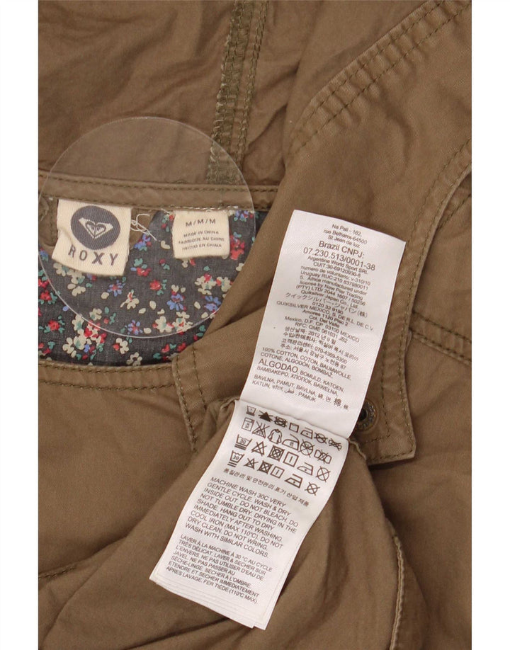Jaqueta parka feminina com capuz Roxy Reino Unido 14 algodão cáqui médio