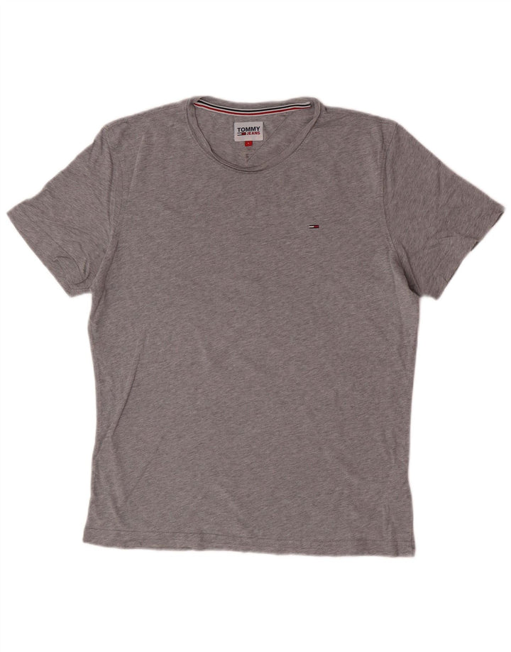 Tommy Hilfiger Camiseta masculina grande algodão cinza