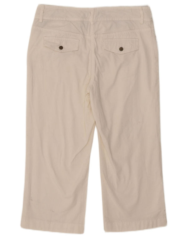 Calça capri feminina Tommy Hilfiger EUA 8 médio W32 L21 algodão branco