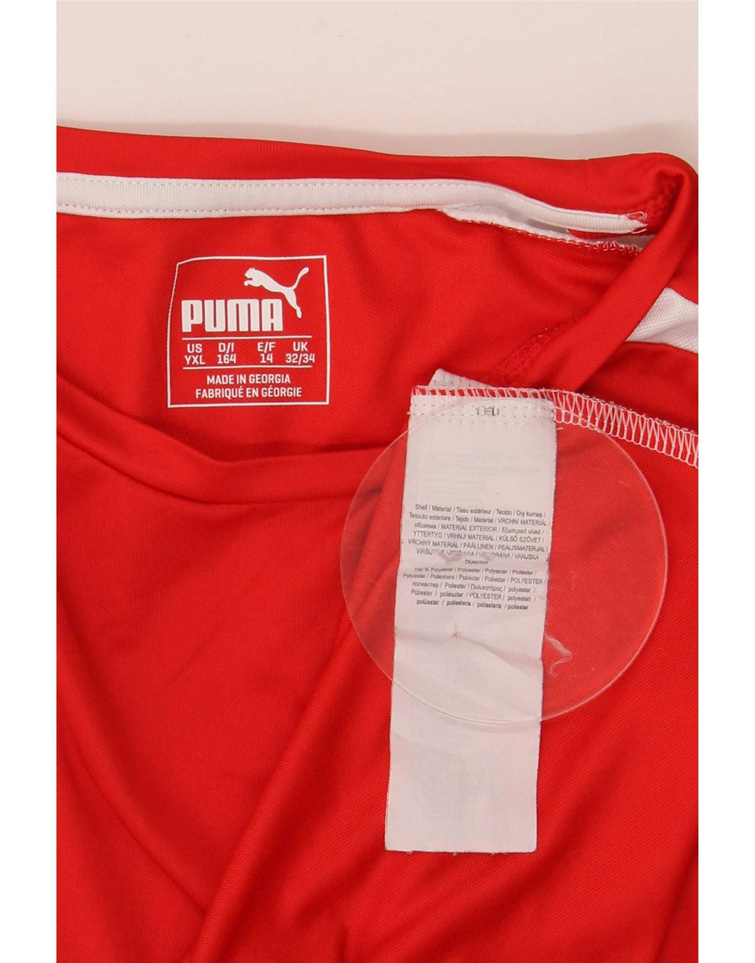 Camiseta Puma Meninos 13-14 Anos Vermelho Colorblock Poliéster