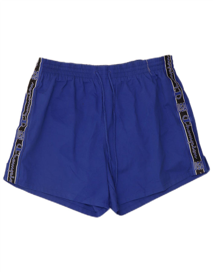 Shorts esportivos gráficos masculinos CHAMPION poliéster azul grande