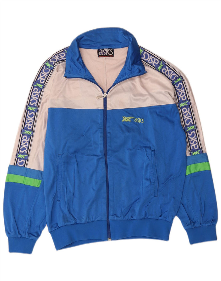 Jaqueta Asics Masculina Graphic Tracksuit Top Grande Bloco Colorido Azul