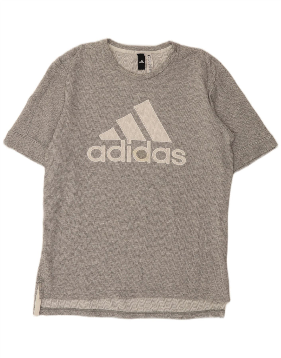Camiseta masculina Adidas Graphic Top cinza médio algodão manchado