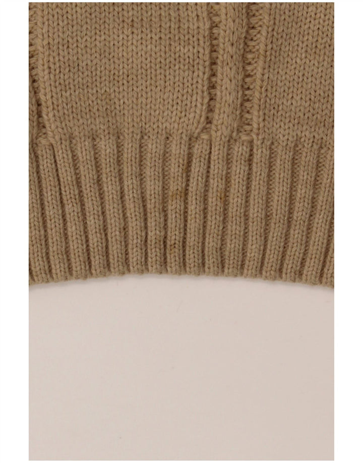 Suéter masculino VINTAGE com gola redonda IT 52 grande bege poliacrílico