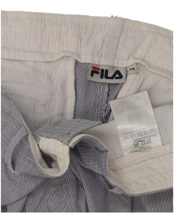 Fila Mens Chino Shorts IT 54 2XL W40 Azul Risca de Giz Algodão