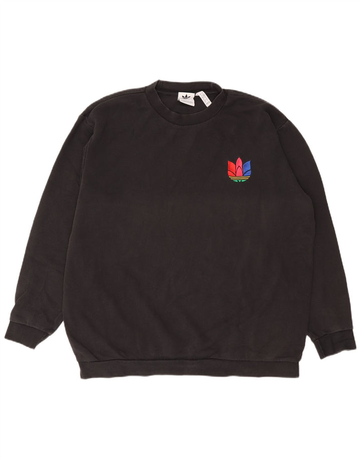 ADIDAS Mens Moletom Jumper Grande Algodão Preto
