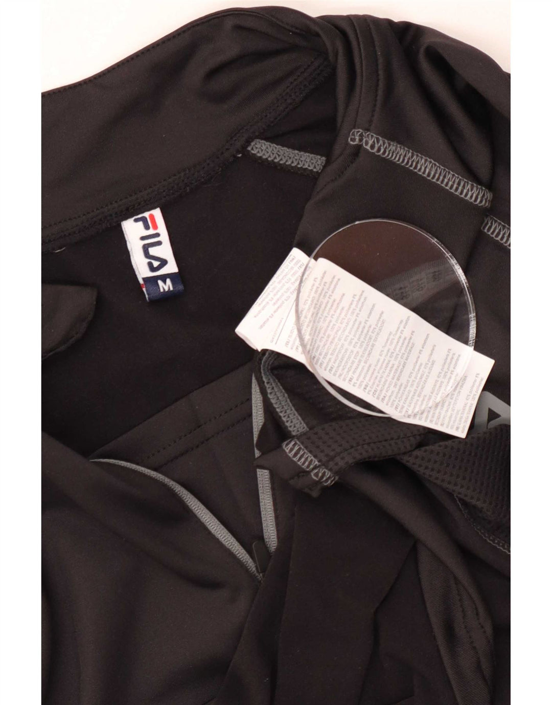Fila Mens Zip Neck Pullover Treino Top Médio Poliéster Preto