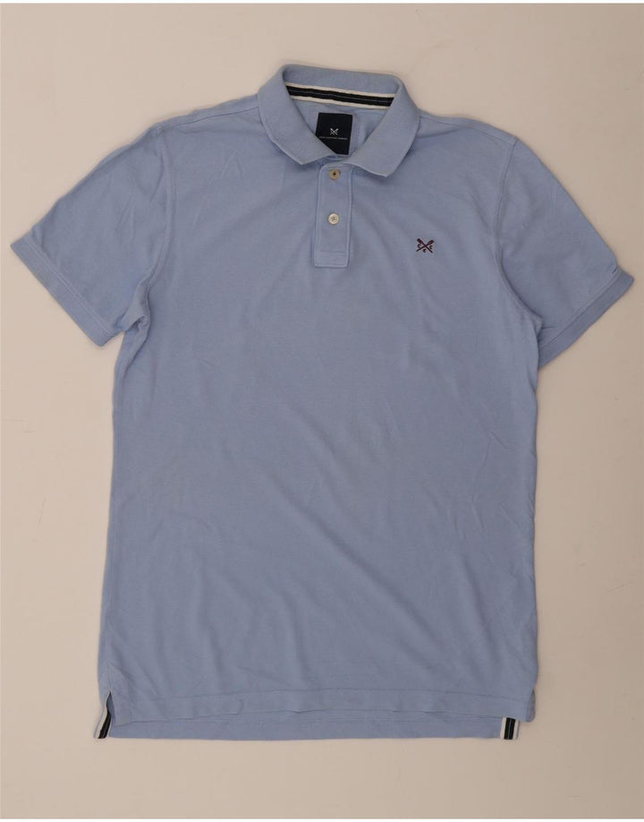CREW CLOTHING Camisa polo masculina de algodão azul médio
