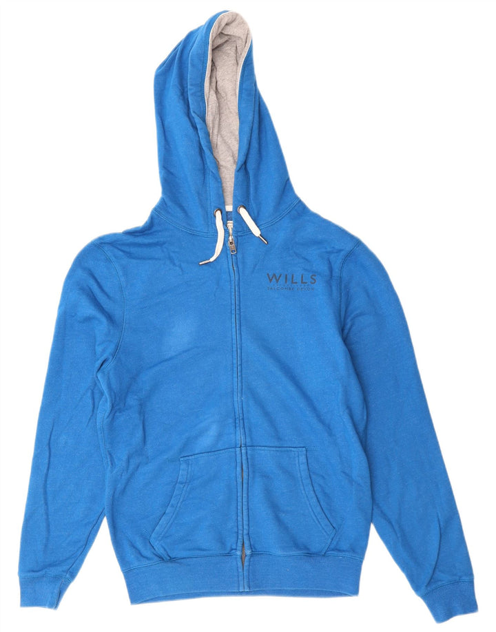 Suéter masculino JACK WILLS Salcombe Devon Classic Fit com capuz e zíper azul pequeno