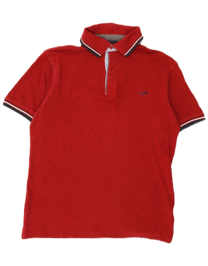 Camisa polo masculina Lotto de algodão listrado vermelho médio