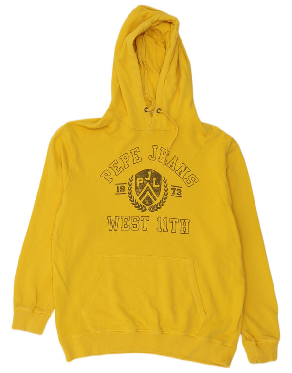 PEPE Jeans masculino gráfico regular ajuste moletom com capuz XL algodão amarelo