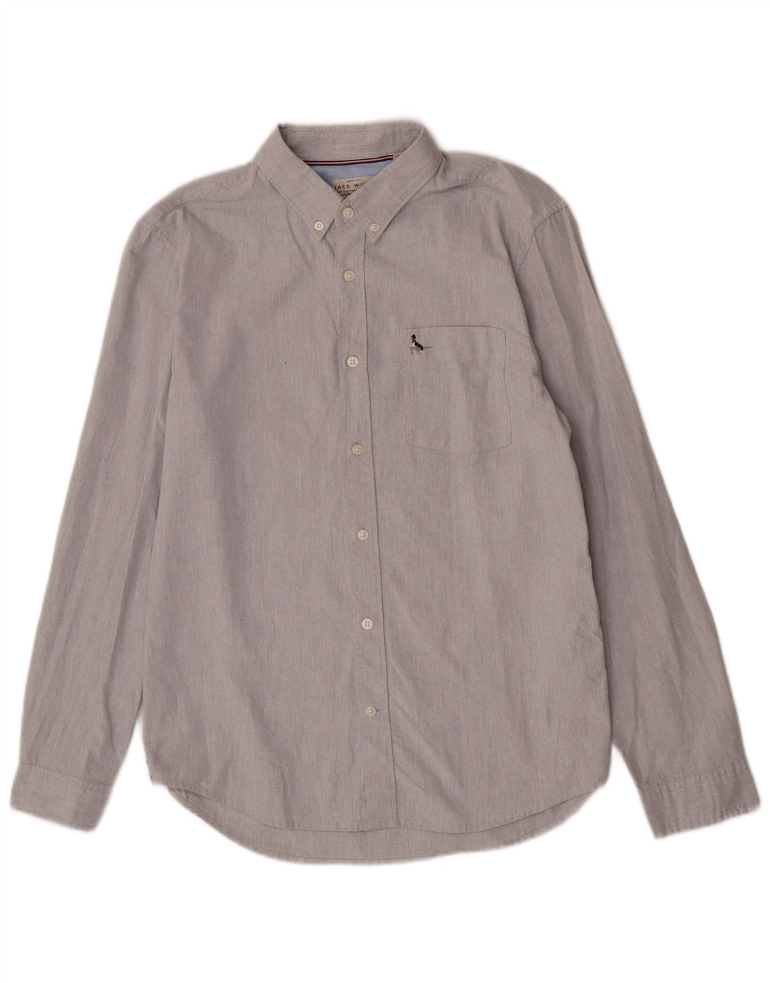 Camisa masculina slim fit Jack Wills algodão cinza médio