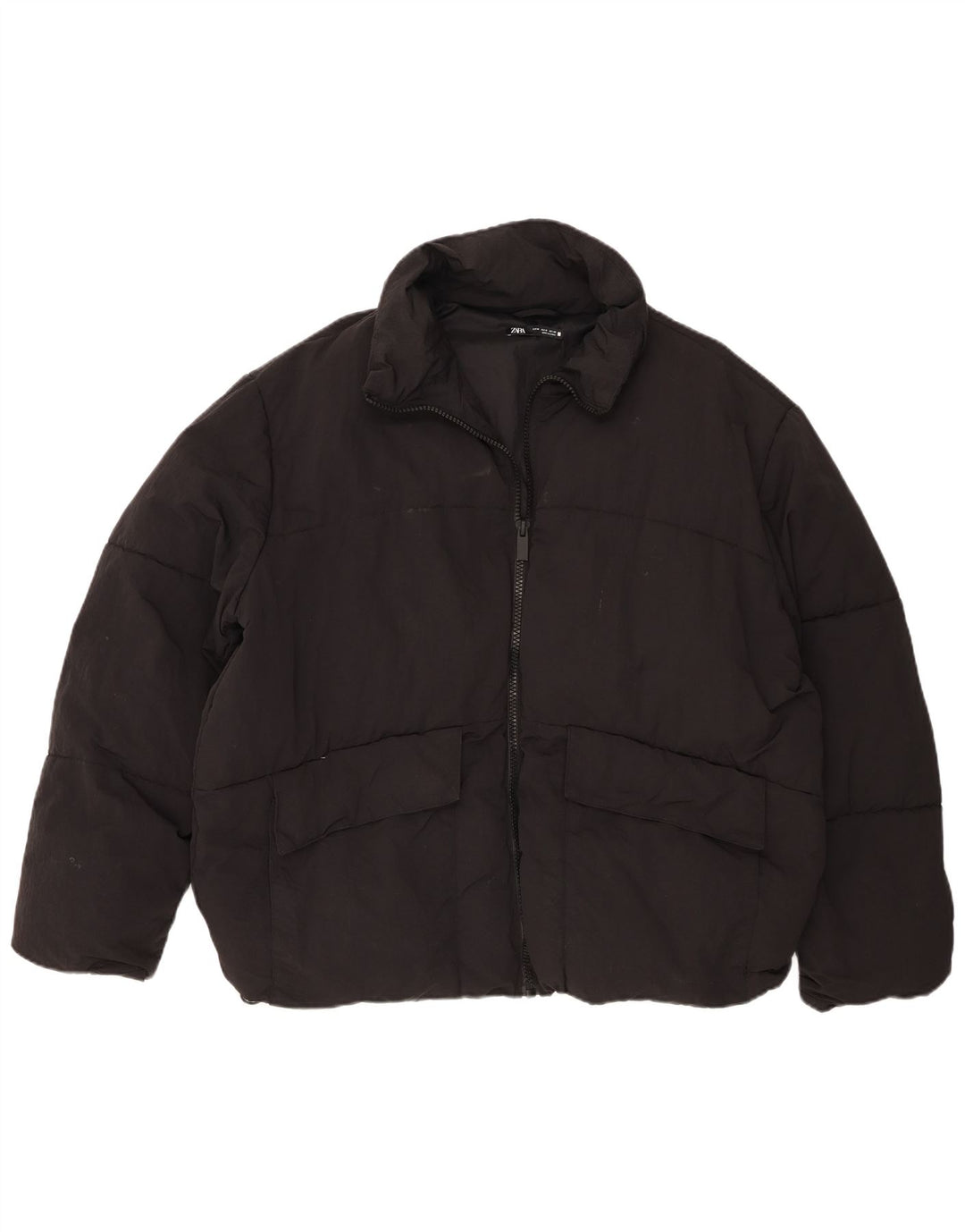Jaqueta acolchoada masculina Zara UK 38 poliamida preta média