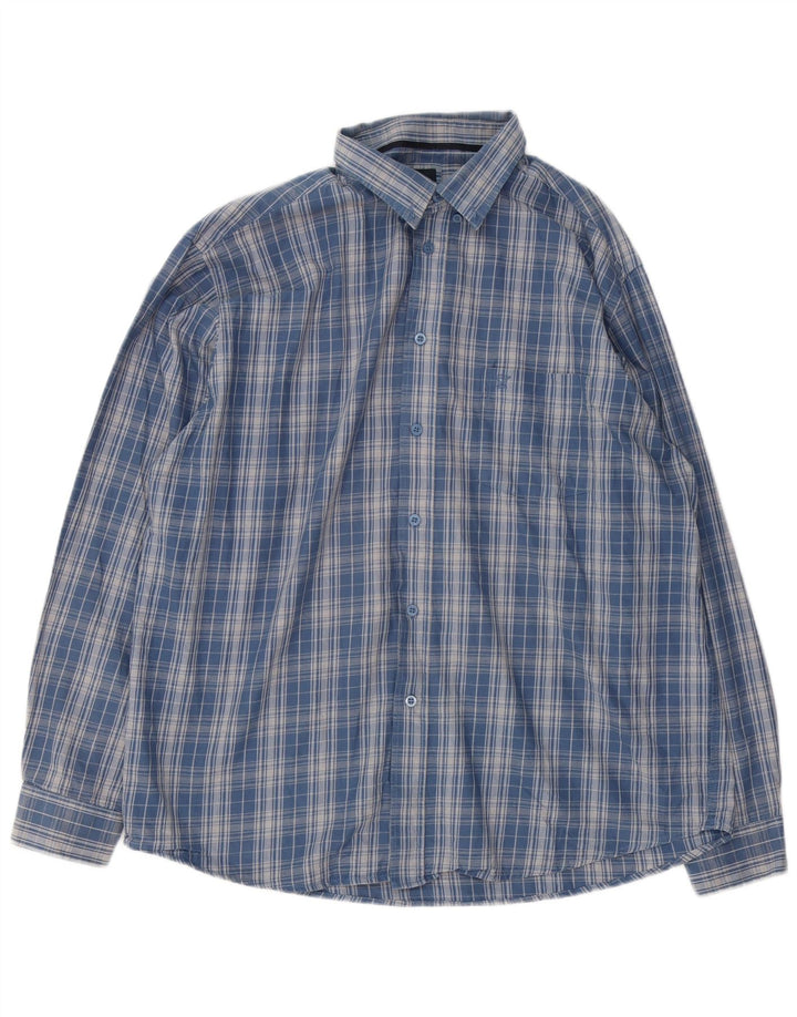 Camisa masculina de flanela James Pringle XL azul xadrez algodão