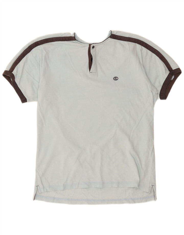 Camiseta masculina Champion grande bloco colorido azul