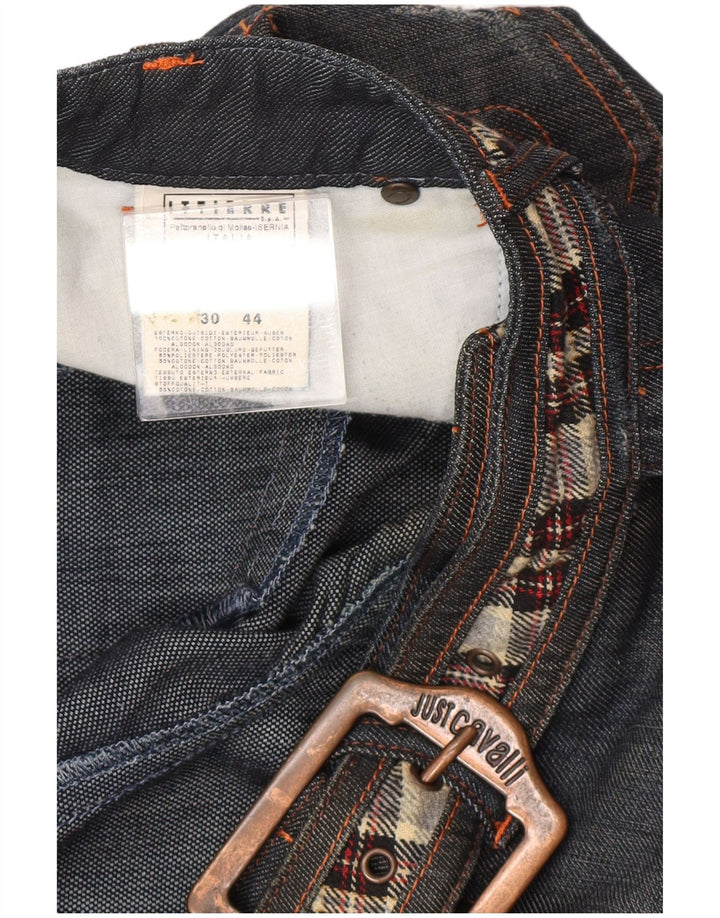 Jeans retos femininos Just Cavalli IT 44 médio W32 L27 azul marinho designer
