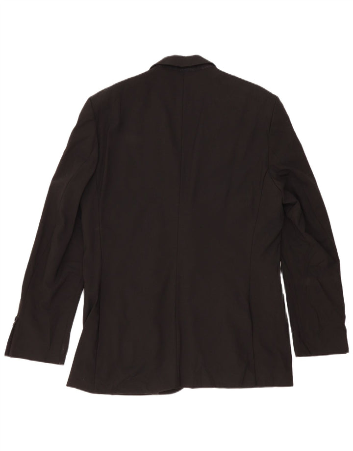 Jaqueta blazer masculina Zara com 2 botões UE 52 grande de lã preta clássica