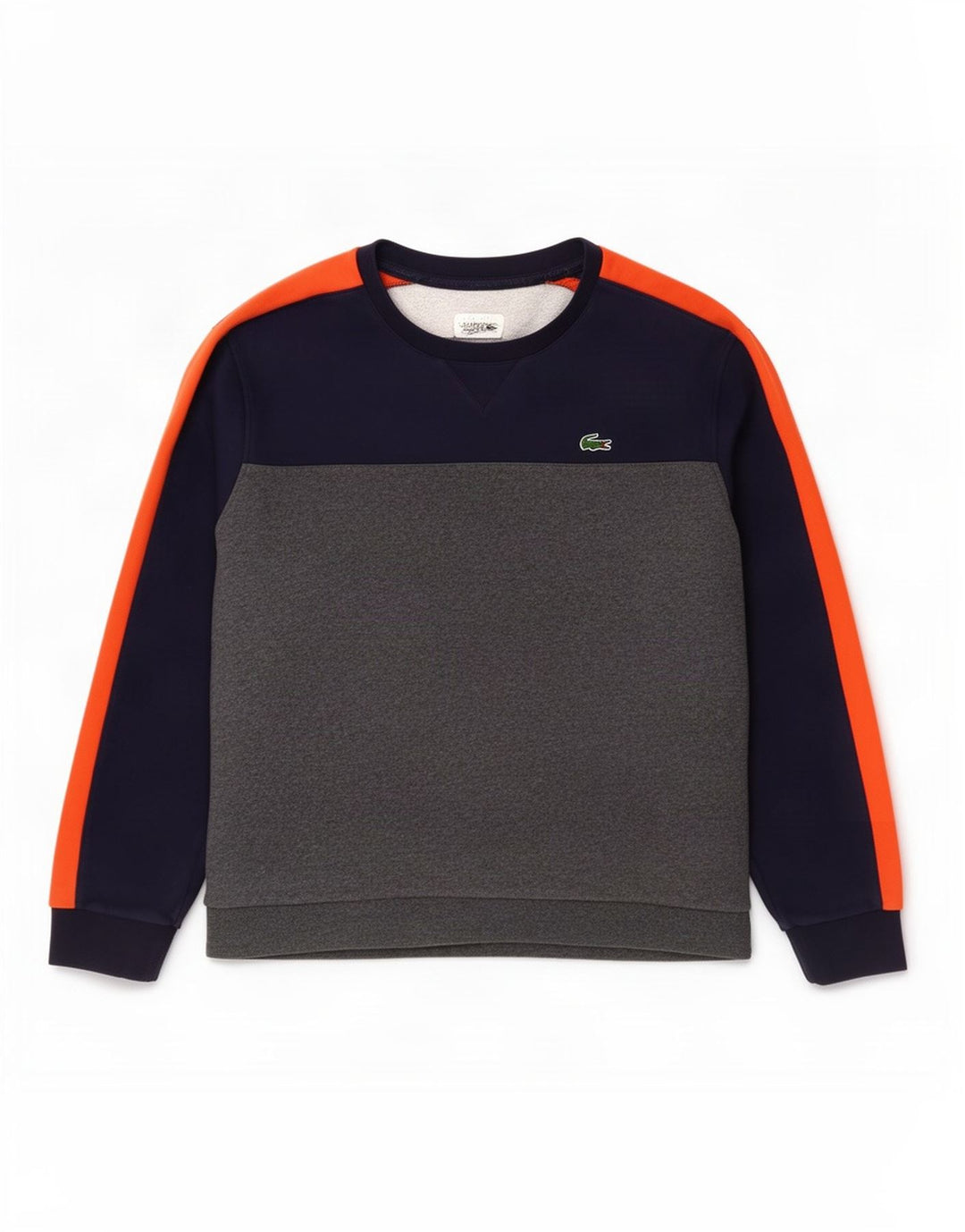 Moletom masculino Lacoste tamanho 8 3XL cinza colorblock algodão
