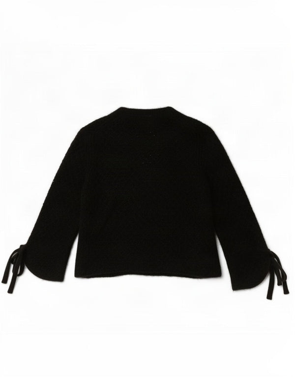 Suéter cardigã aberto feminino Massimo Dutti manga 3/4 Reino Unido 10 pequeno preto