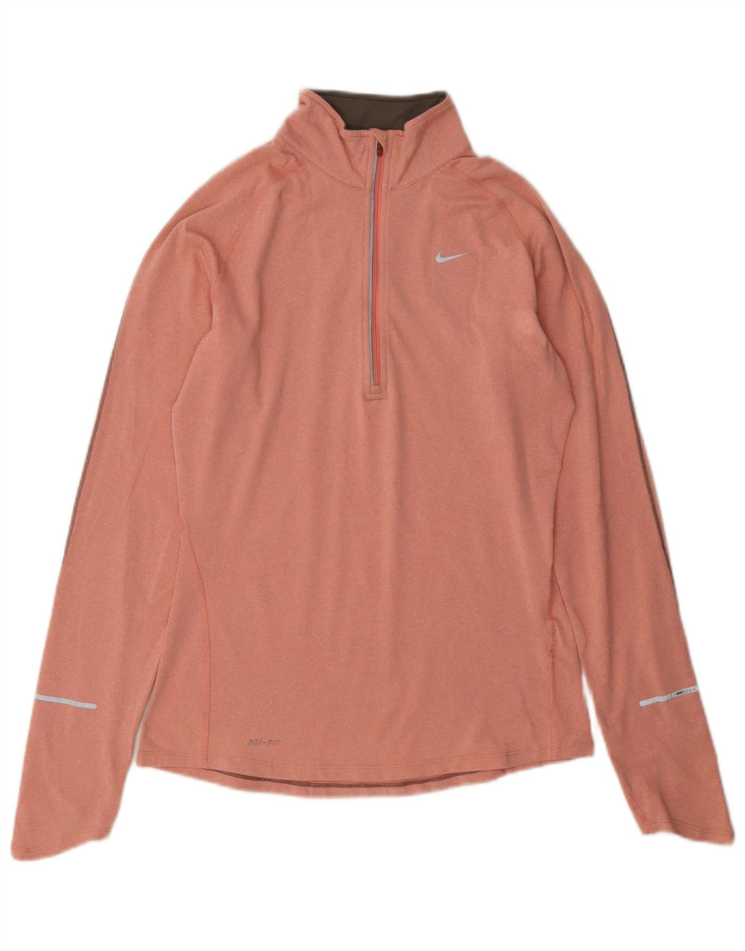 Nike Womens Dri Fit Zip Neck Pullover Treino Top Reino Unido 10 Pequeno Rosa