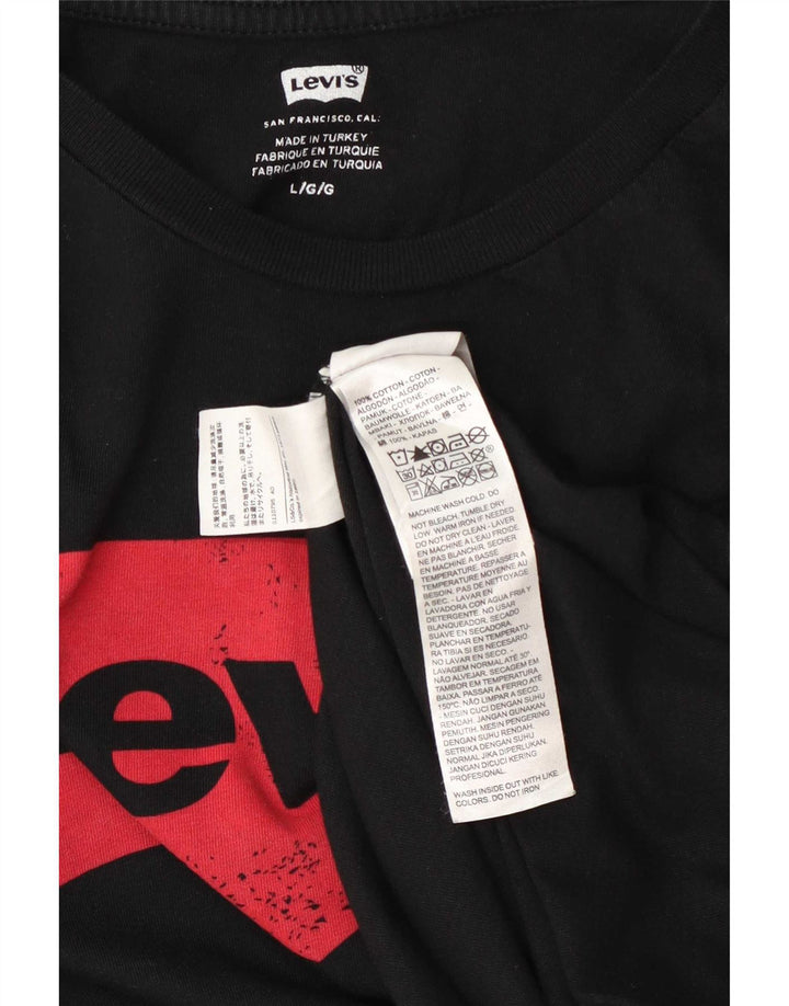 Camiseta gráfica masculina Levi's Top grande de algodão preto