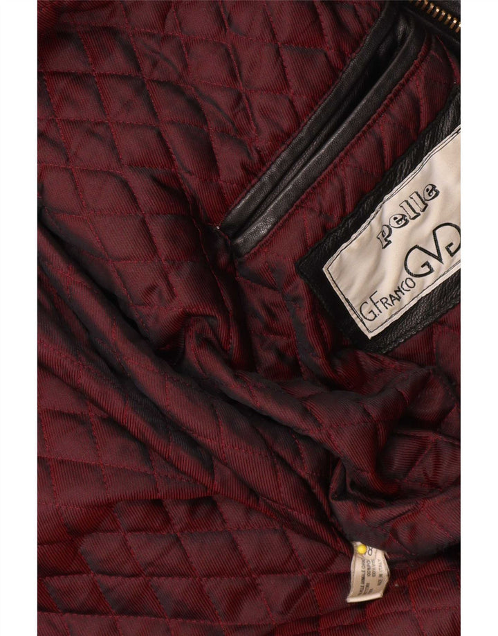 Jaqueta de couro masculina vintage IT 48 média preta