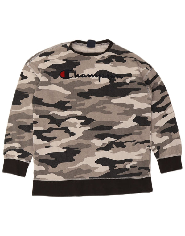 Champion Boys Graphic Suéter Jumper 13-14 Anos XL Cinza Camuflagem
