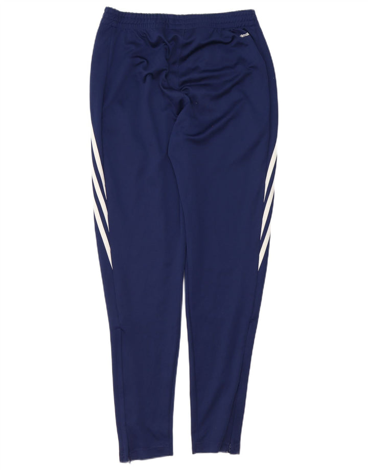 Calça de treino masculina Adidas Climalite pequena azul marinho poliéster