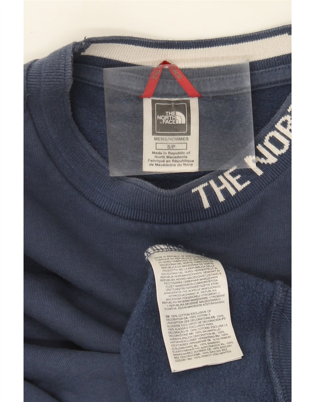 The North Face Mens Graphic Moletom Jumper Pequeno Algodão Azul Marinho