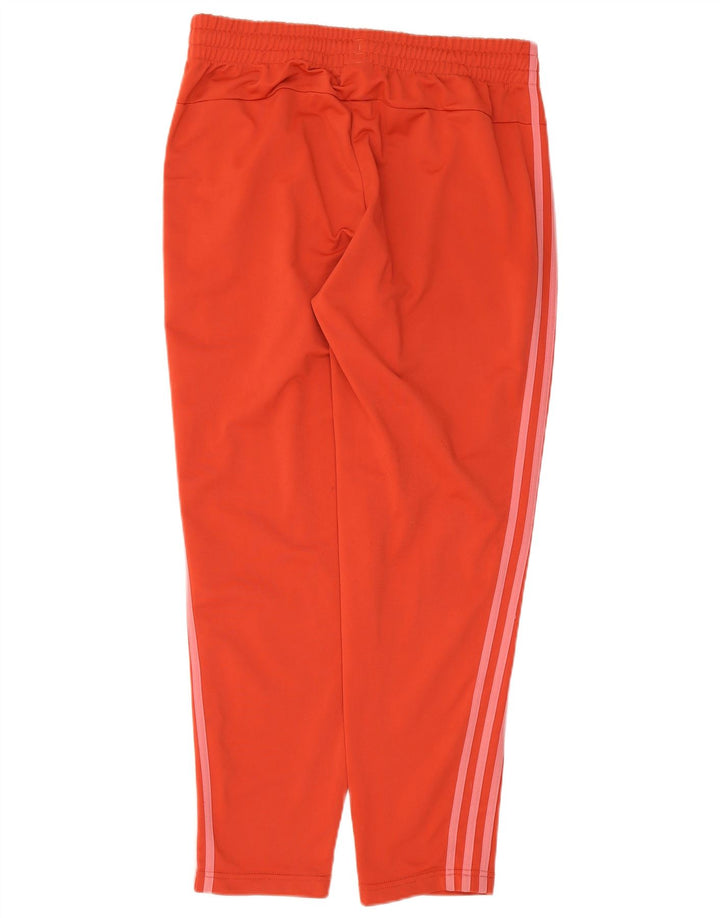 Calça de treino feminina Adidas UK 16/18 grande poliéster vermelho