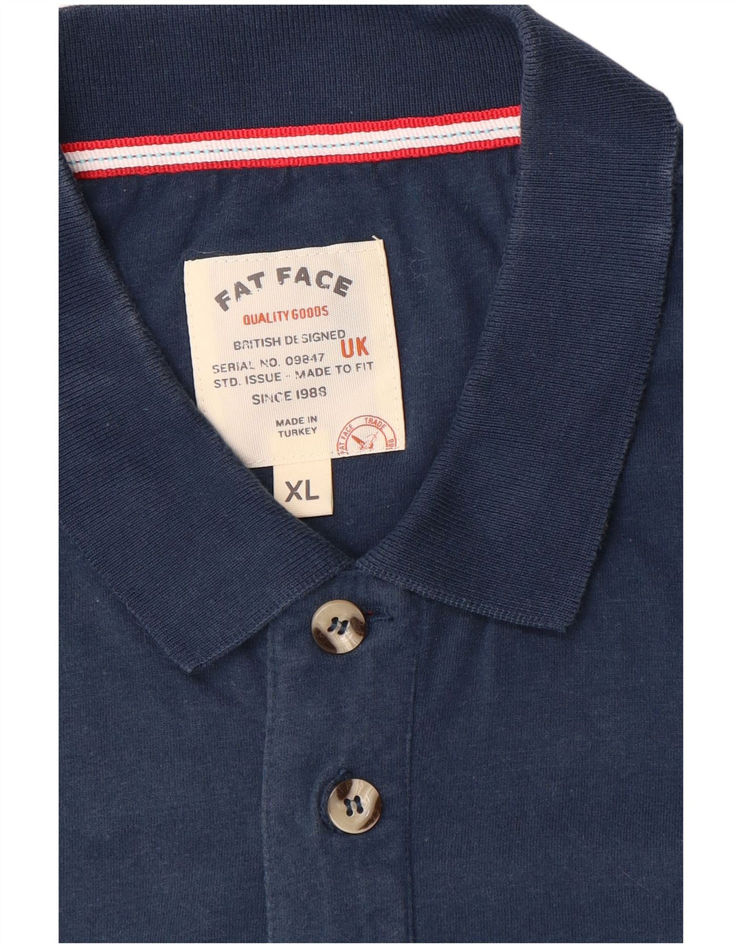 Camisa polo masculina Fat Face XL azul marinho listrada