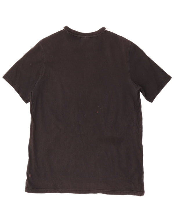 Adidas Mens Graphic T-Shirt Top Grande Algodão Preto
