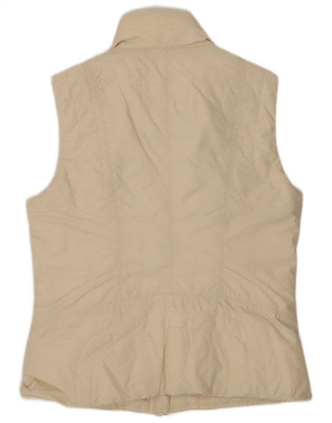 Colete acolchoado feminino Benetton UK 14 médio algodão branco