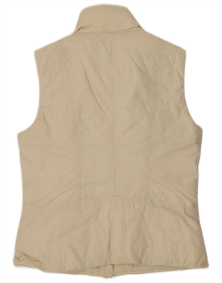 Colete acolchoado feminino Benetton UK 14 médio algodão branco