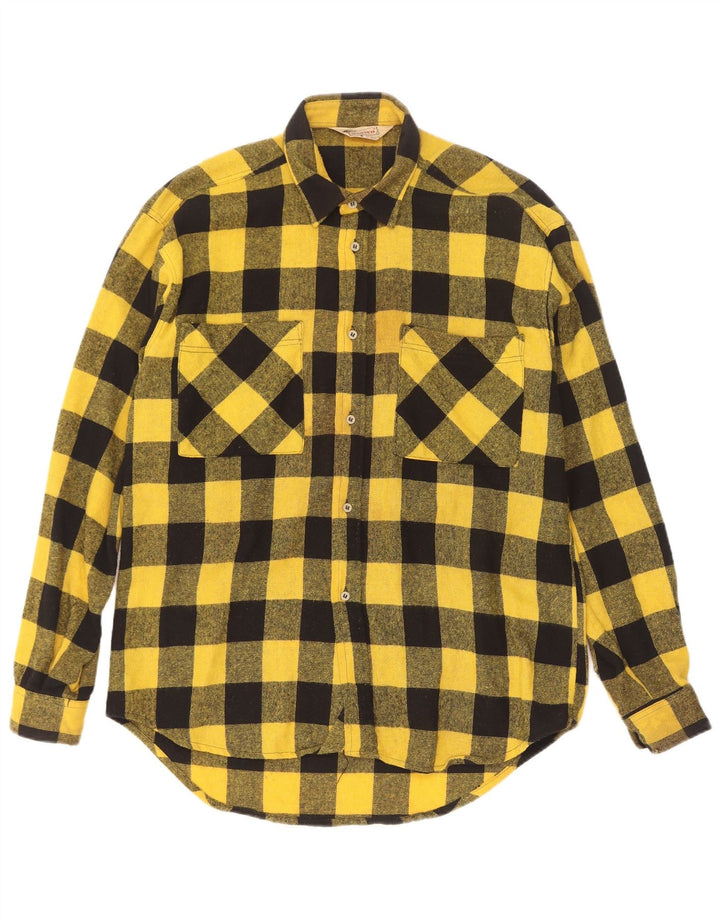 Camisa masculina Wanted Overshirt em acrílico guingão amarelo médio