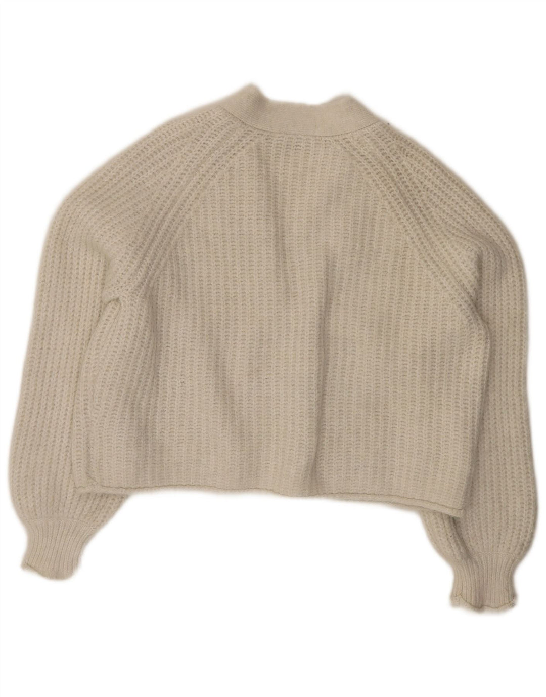 Suéter cardigã feminino Zara crop oversized Reino Unido 10 pequeno branco