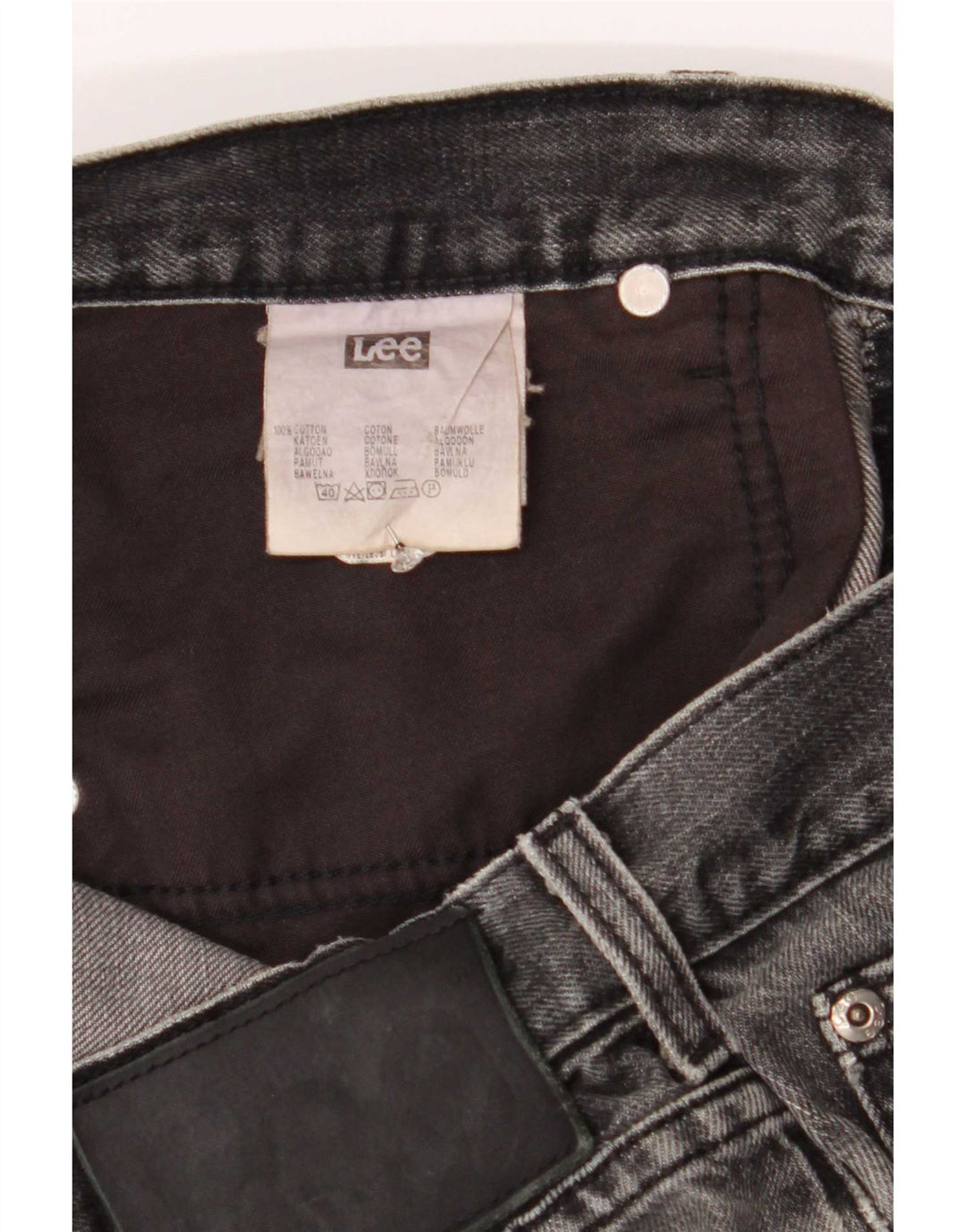 Lee Mens Blake Straight Jeans W34 L32 Algodão Cinza
