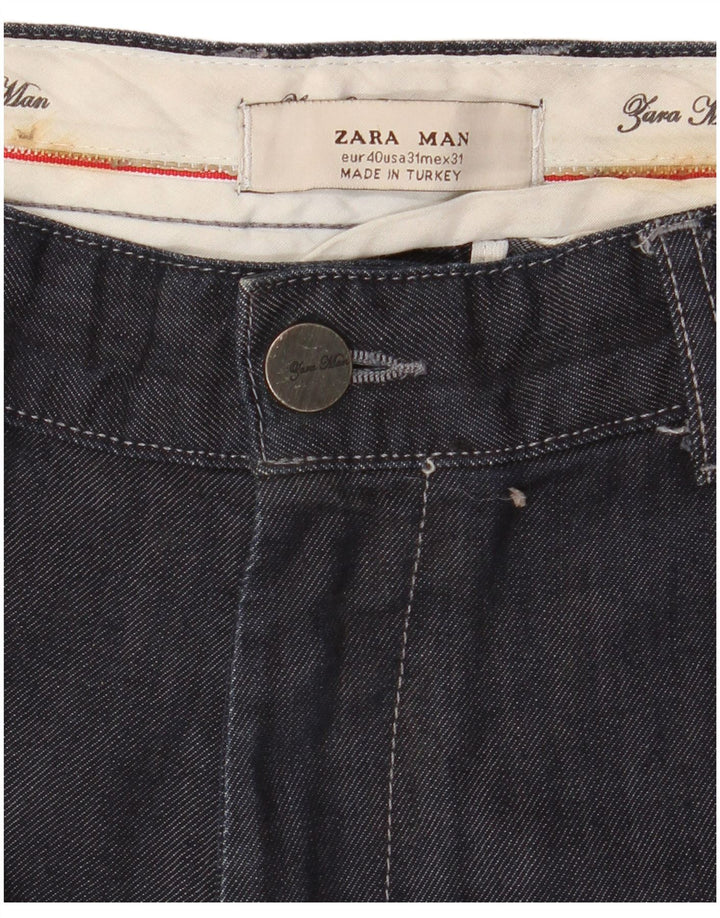 Zara Mens Straight Jeans EU 40 Médio W31 L34 Azul Marinho