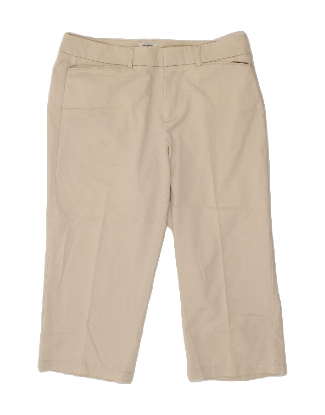 DOCKERS Womens Straight Capri Trousers US 12 Large W32 L20 Beige Cotton Vintage Dockers and Second-Hand Dockers from Messina Hembry 