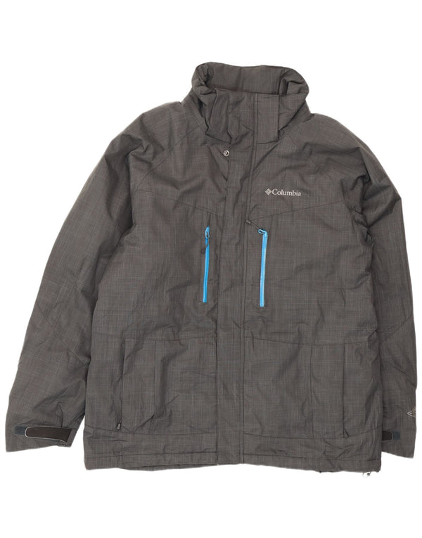Jaqueta corta-vento masculina Columbia UK 40 poliéster cinza grande