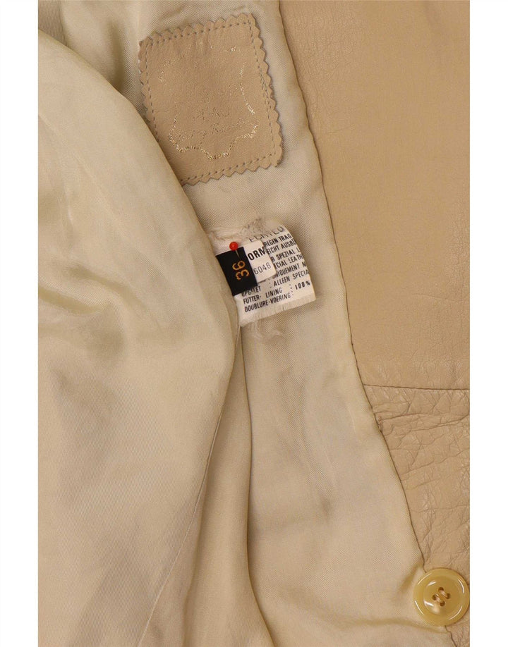 Jaqueta blazer feminina vintage oversized com peito duplo UE 36 pequena bege