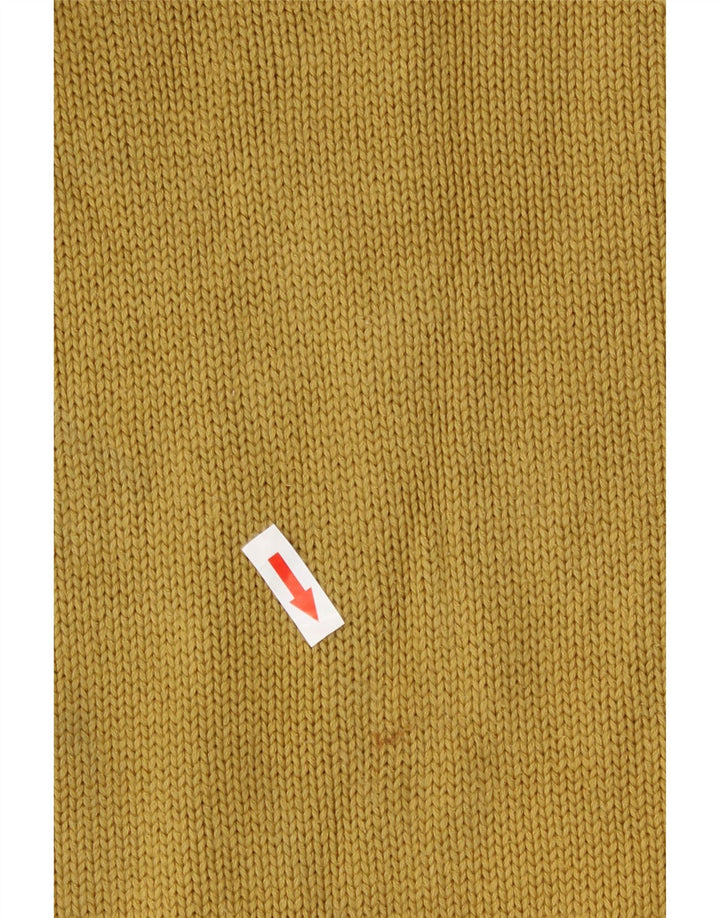Zara Suéter feminino com gola redonda e gola redonda, Reino Unido 14, grande, amarelo