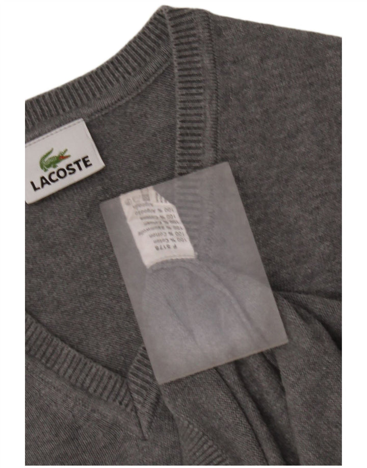 Lacoste Mens Vest Tank Top Tamanho 3 Pequeno Algodão Cinza