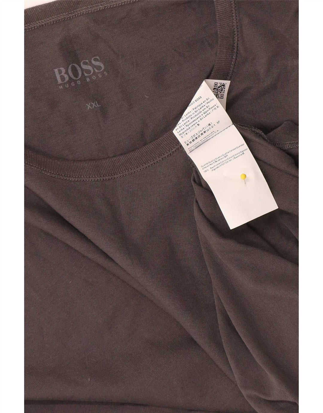 Camiseta masculina Hugo Boss Top 2XL algodão cinza