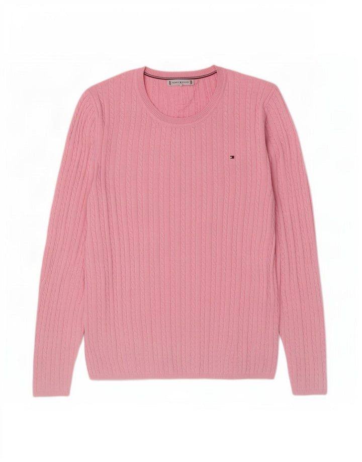 Suéter masculino Tommy Hilfiger com gola canoa médio algodão rosa