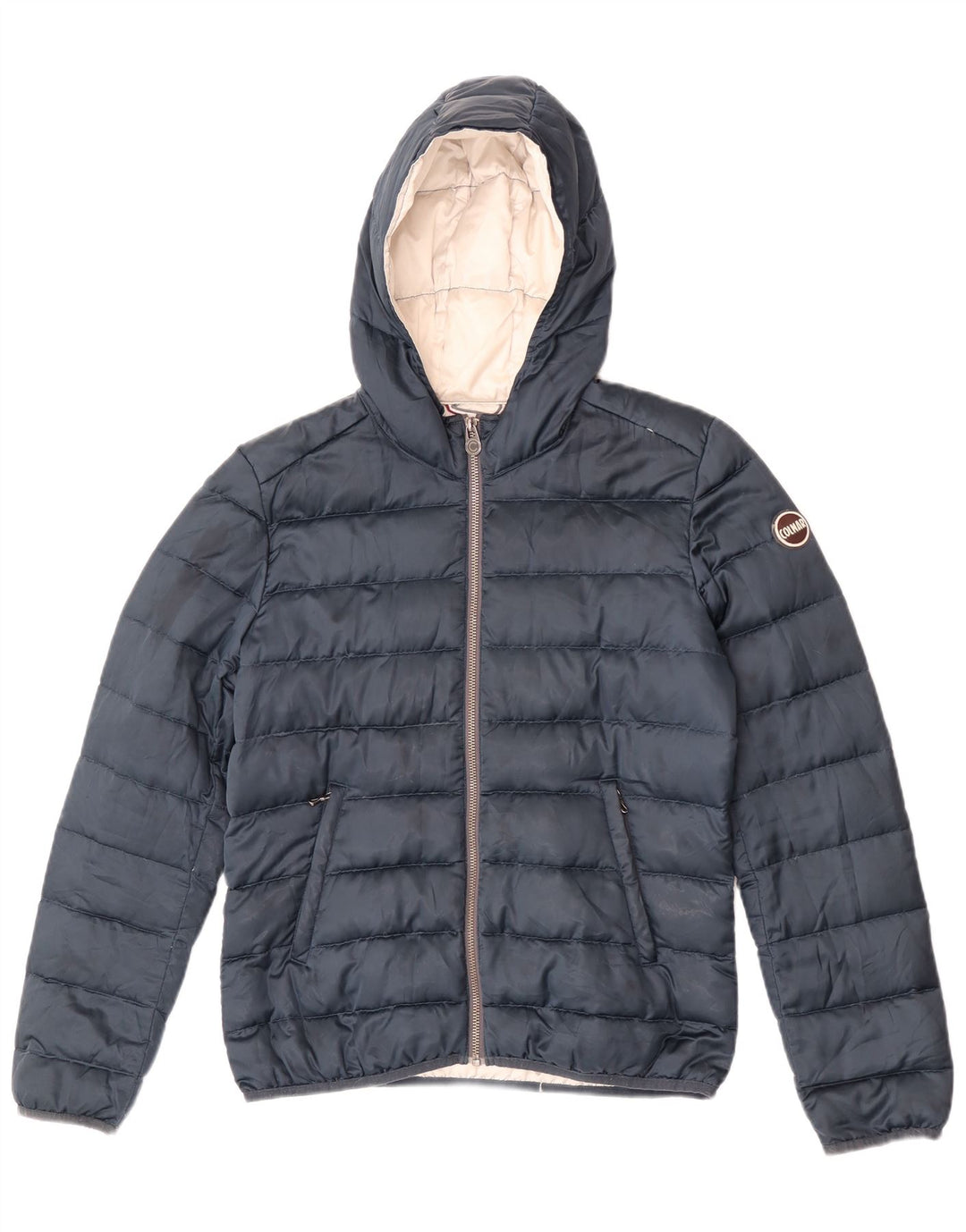 Jaqueta acolchoada com capuz feminino Colmar IT 44 poliéster azul marinho médio