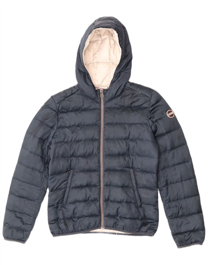 Jaqueta acolchoada com capuz feminino Colmar IT 44 poliéster azul marinho médio