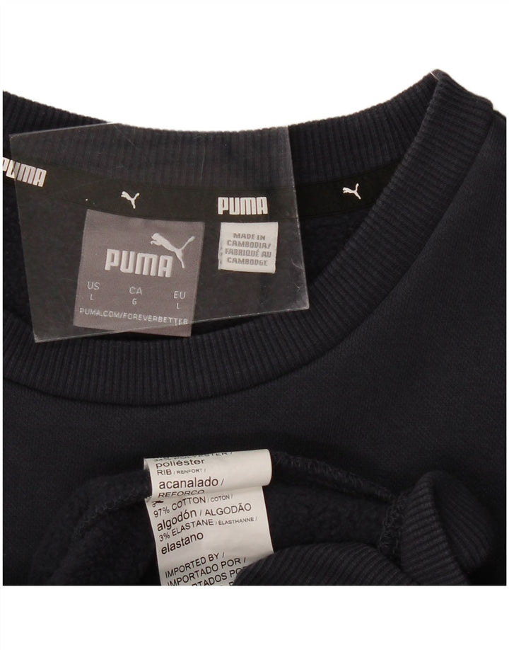 PUMA moletom masculino jumper grande algodão azul marinho