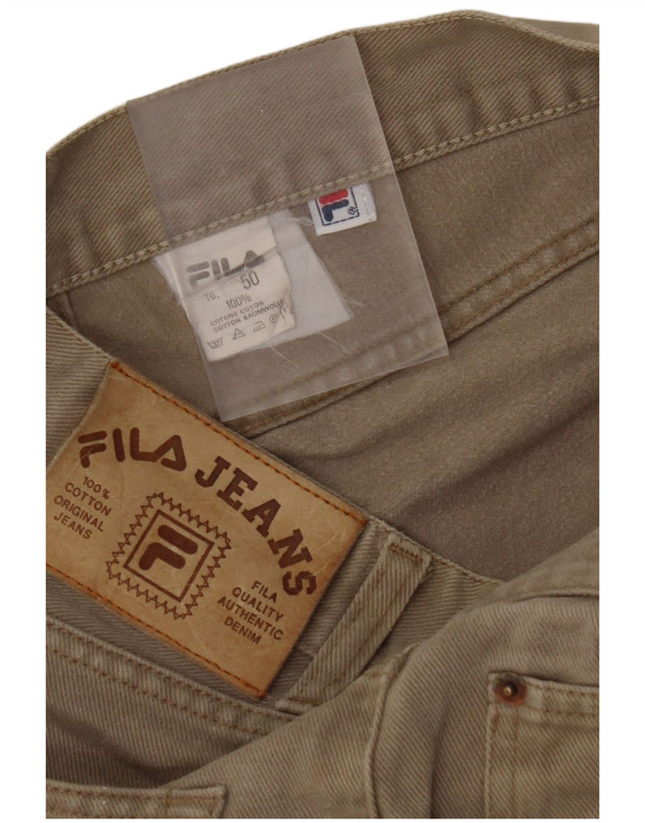 FILA Mens Straight Jeans IT 50 Grande W32 L30 Algodão Bege