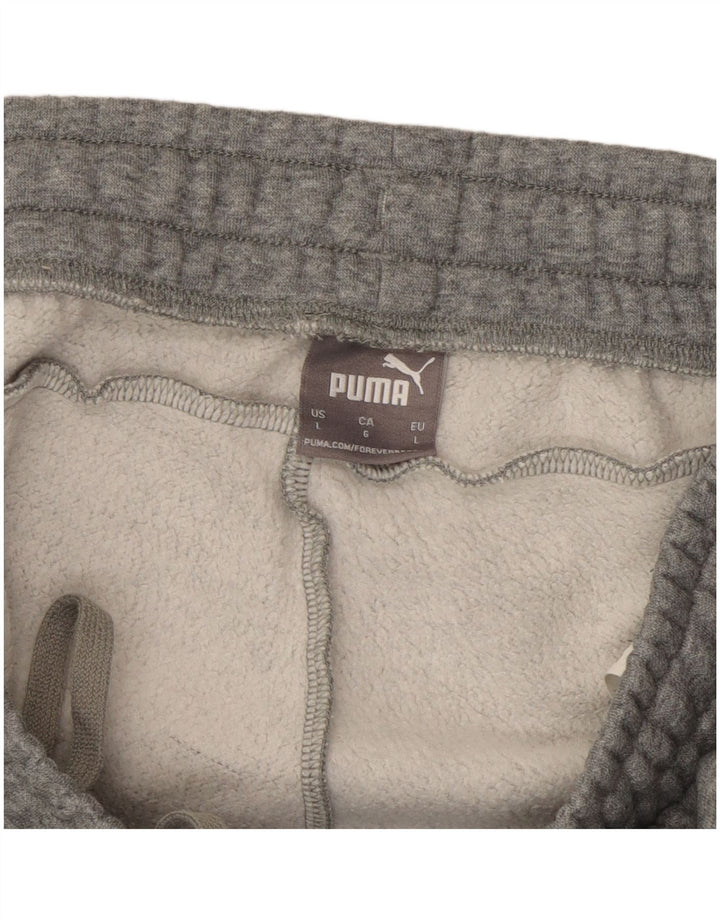 Calça esportiva masculina Puma Joggers grande algodão cinza
